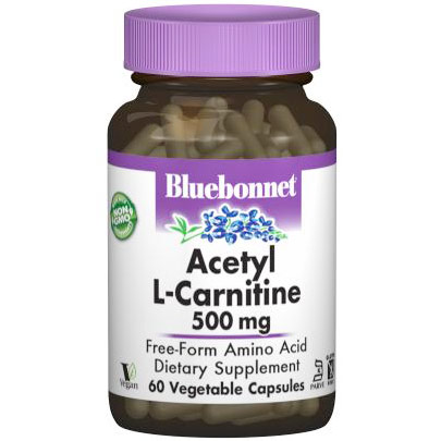 Acetyl L-Carnitine 500 mg, 60 Vegetable Capsules, Bluebonnet Nutrition