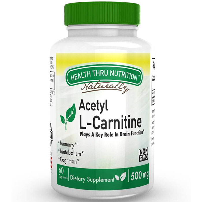 Acetyl L-Carnitine 500 mg, 60 Vegetarian Capsules, Health Thru Nutrition