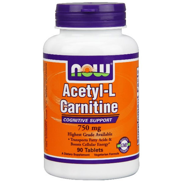 Acetyl-L-Carnitine 750 mg, 90 Tablets, NOW Foods