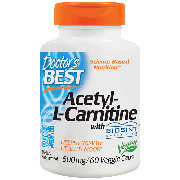 Aceteyl-L-Carnitine 500 mg with Biosint Carnitines, 60 Veggie Caps, Doctors Best