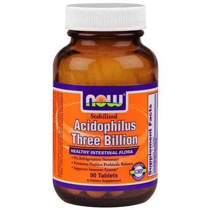 NOW Foods Acidophilus 3 Billion 90 Tabs, NOW Foods