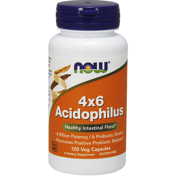 Acidophilus 4 X 6, 120 Caps, NOW Foods