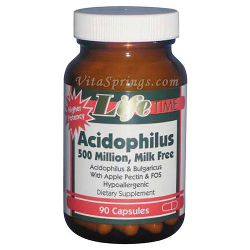 Acidophilus 500 Million with FOS Milk Free 90 Capsules LifeTime