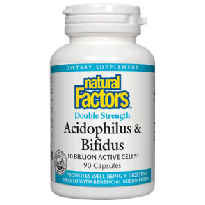 Acidophilus & Bifidus Double Strength 90 Capsules, Natural Factors