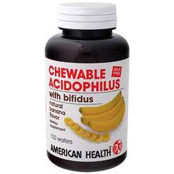 American Health Acidophilus Chewable with Bifidus, Banana 100 tabs from American Health