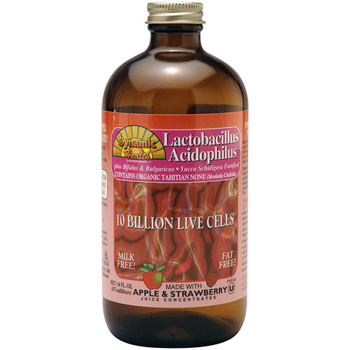Lactobacillus Acidophilus Liquid, Apple Strawberry, 16 oz, Dynamic Health Labs