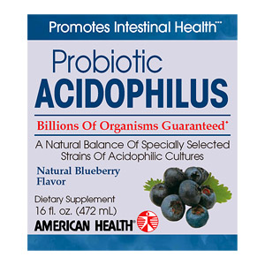 Acidophilus Liquid (Acidophilus Culture), Blueberry 16 oz from American Health