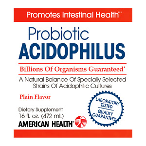 Acidophilus Liquid (Acidophilus Culture), Plain 16 oz from American Health