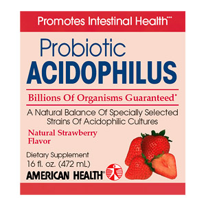 Acidophilus Liquid (Acidophilus Culture), Strawberry 16 oz from American Health