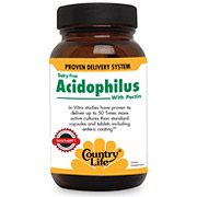 Natural Acidophilus w/Pectin 100 Vegicaps, Country Life