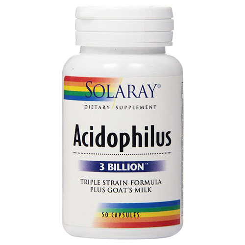 Acidophilus Plus Goats Milk, 3 Billion, 50 Capsules, Solaray