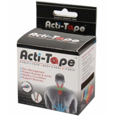NutriWorks Acti-Tape Kinesiology Tape, Advanced Elastic Therapeutic Sports Tape, Black, 2.6 oz/Roll, NutriWorks