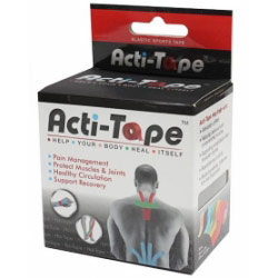NutriWorks Acti-Tape Kinesiology Tape, Advanced Elastic Therapeutic Sports Tape, Red, 2.6 oz/Roll, NutriWorks
