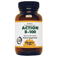 Country Life Action B-100 Balanced B-Complex 50 Tablets, Country Life