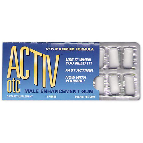ACTIV-otc Gum, Male Enhancement Gum Sugar Free, 12 Pieces