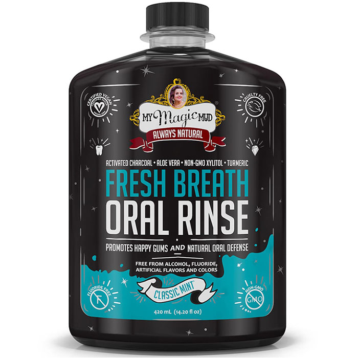 Activated Charcoal Oral Rinse - Classic Mint, 14.2 oz, My Magic Mud