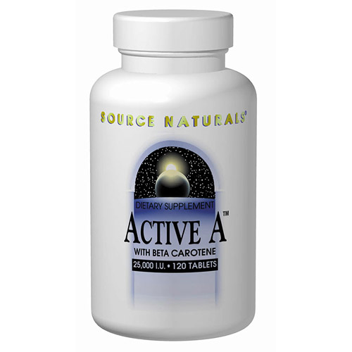 Active A, Vitamin A with Beta Carotene 25,000 IU 120 tabs from Source Naturals