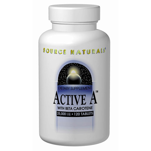 Active A, Vitamin A with Beta Carotene 25,000 IU 60 tabs from Source Naturals