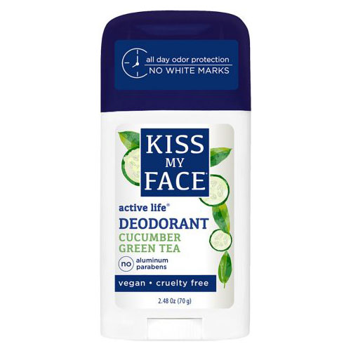 Kiss My Face Aluminum Free Deodorant, Active Life Stick, Cucumber Green Tea, 2.48 oz, Kiss My Face