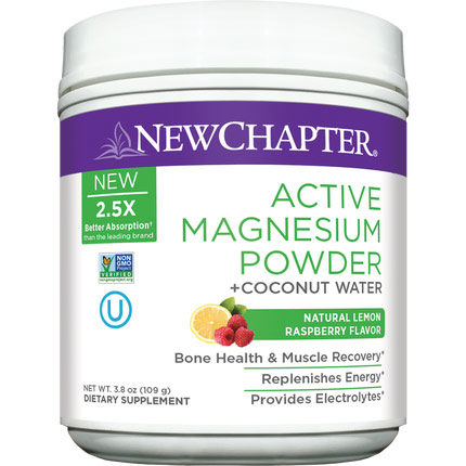 Active Magnesium Powder + Coconut Water, 109 g, New Chapter