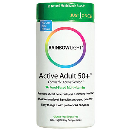 Active Adult 50+, Food Based Multi-Vitamin, Value Size, 90 Tablets, Rainbow Light