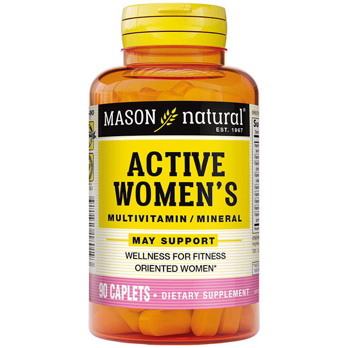 Active Womens Multivitamin / Mineral, 90 Caplets, Mason Natural