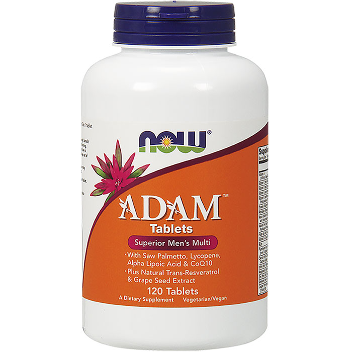 ADAM Superior Mens Multiple Vitamins, Male Multivitamin, 120 Tablets, NOW Foods