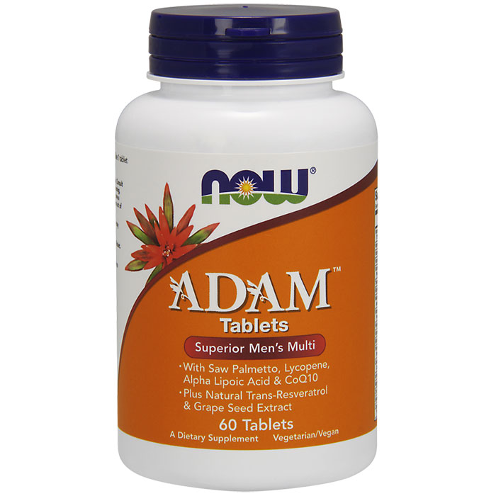 ADAM Mens Multiple Vitamin Tab, Superior Multi, 60 Tablets, NOW Foods