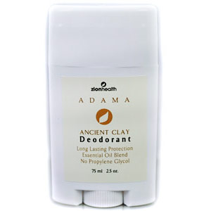Adama Ancient Clay Deodorant, 2.5 oz, Zion Health