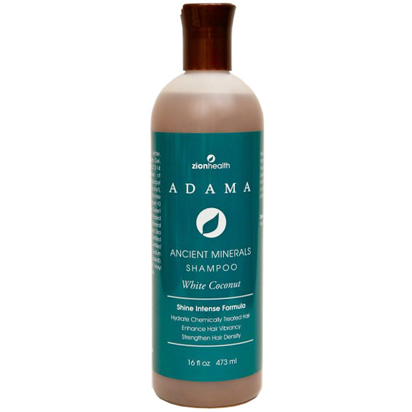 Adama Minerals White Coconut Shampoo, Shine Intense Formula, 16 oz, Zion Health