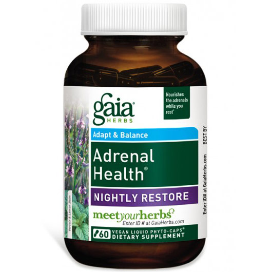 Adrenal Health Nightly Restore, 120 Vegan Liquid Phyto-Caps, Gaia Herbs