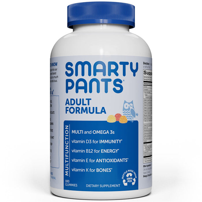 Adult Complete Gummy Vitamins (Multivitamin + Omega 3 + Vitamin D), 180 Gummies, SmartyPants Vitamins