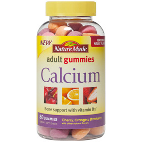 Nature Made Adult Gummies Calcium Chewable, with Vitamin D3, 80 Gummies