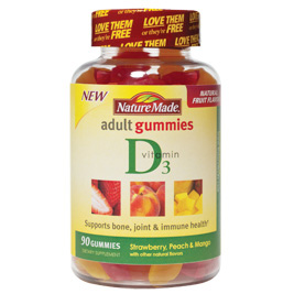 Nature Made Adult Gummies Vitamin D Chewable, Strawberry, 90 Gummies