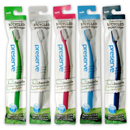 Preserve Adult Toothbrush in Mail Back Pack, Medium, Assorted Color, 1 pc, Preserve