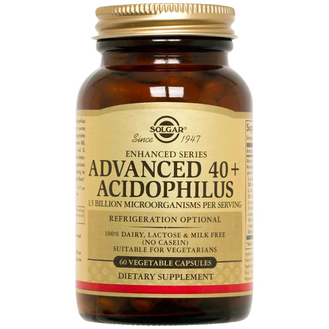 Advanced 40+ Acidophilus, 120 Vegetable Capsules, Solgar