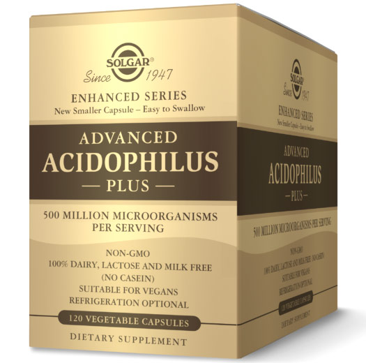 Advanced Acidophilus Plus, 120 Vegetable Capsules, Solgar