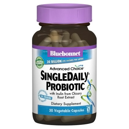 Advanced Choice SingleDaily Probiotic 30 Billion CFU, 30 Vegetable Capsules, Bluebonnet Nutrition