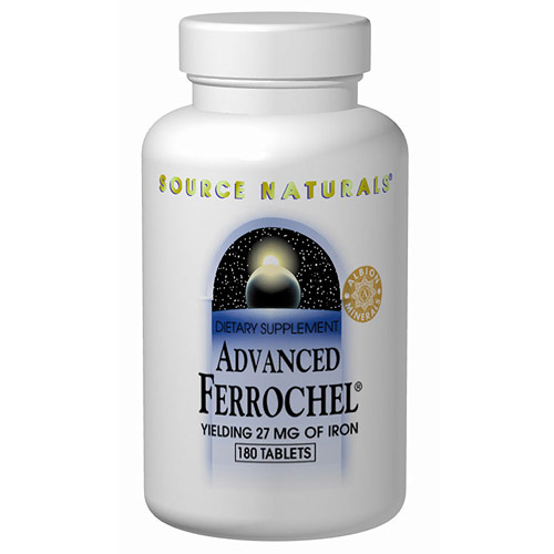 Advanced Ferrochel Iron 27mg 180 tabs from Source Naturals