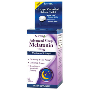 Advanced Sleep Melatonin 10 mg, 60 Tablets, Natrol
