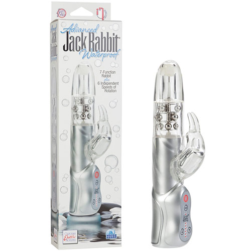 Advanced Waterproof Jack Rabbit Vibrator, Floating Beads, Silver, California Exotic Novelties