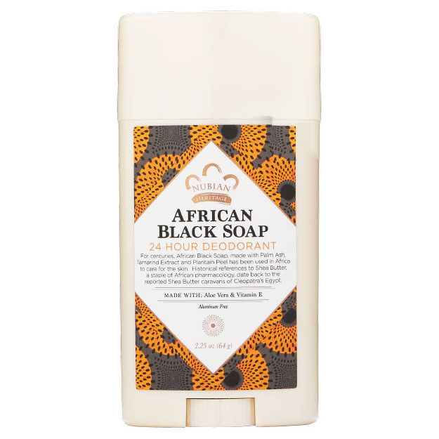 African Black Soap 24 Hour Deodorant, 2.25 oz, Nubian Heritage