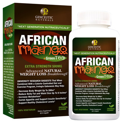 Genceutic Naturals African Mango Extra Strength with Green Tea, 60 Veggie Capsules, Genceutic Naturals