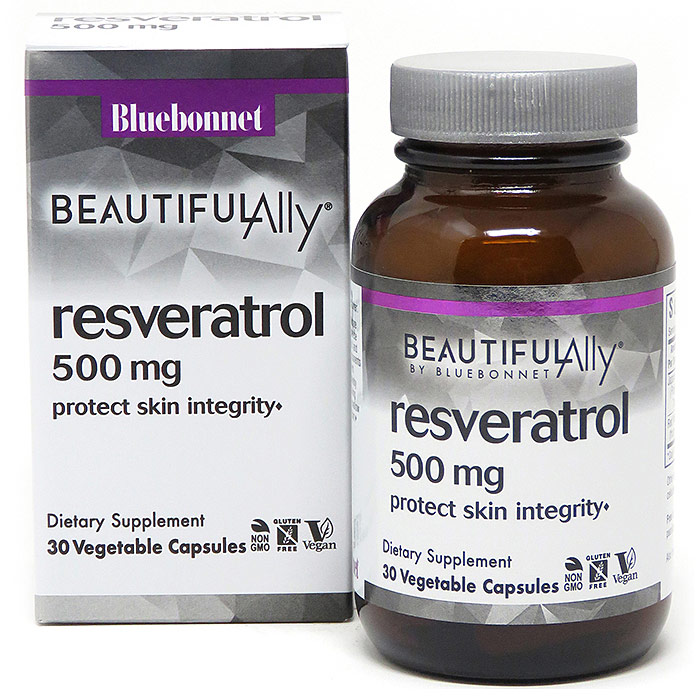 Age-Less Trans-Resveratrol 500 mg, 30 Vegetable Capsules, Bluebonnet Nutrition