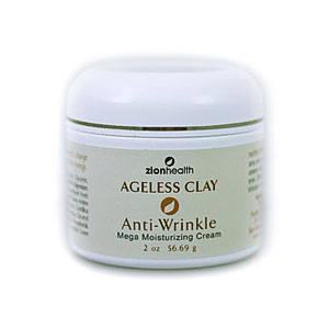 Zion Health Ageless Clay, Anti Wrinkle Mega Moisturizing Cream, 2 oz, Zion Health