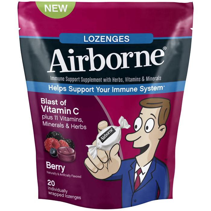 Airborne Lozenges - Berry, Immune Support Supplement, 20 Lozenges