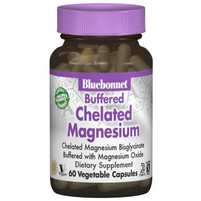 Albion Buffered Chelated Magnesium 200 mg, 120 Vegetable Capsules, Bluebonnet Nutrition