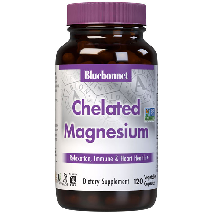 Albion Chelated Magnesium 100 mg, 120 Vcaps, Bluebonnet Nutrition