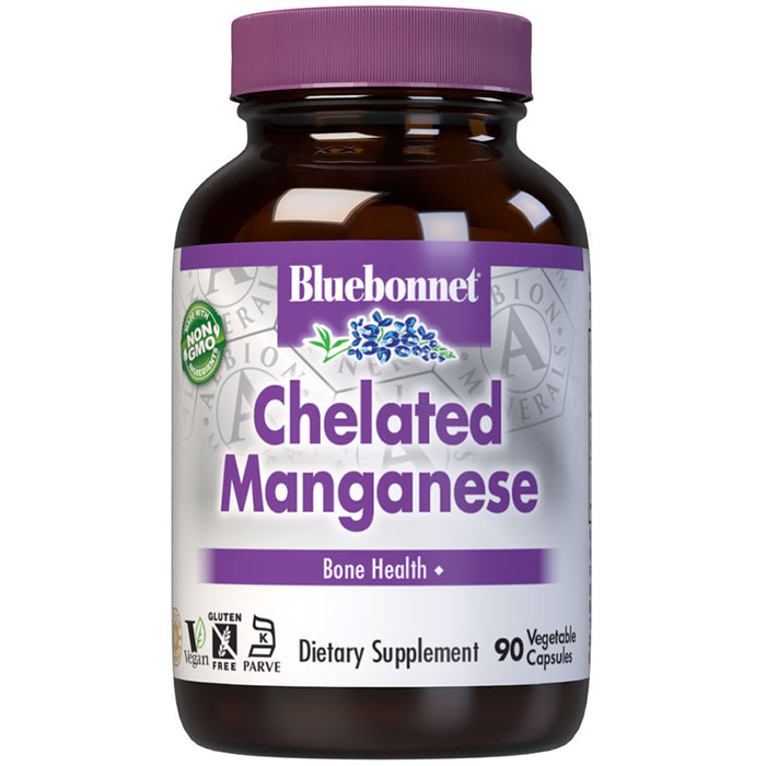 Albion Chelated Manganese 10 mg, 90 Vcaps, Bluebonnet Nutrition