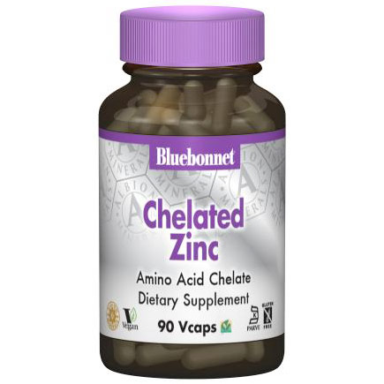 Albion Chelated Zinc 30 mg, 90 Vcaps, Bluebonnet Nutrition